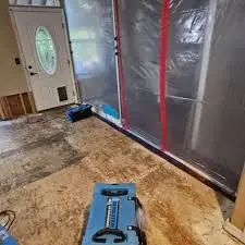 OSHA-compliant containment setup for biohazard remediation in an Oklahoma home