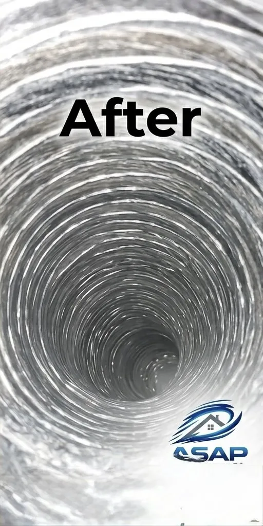 After: cleaned air duct with restored airflow