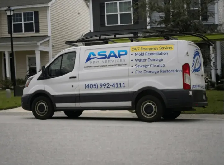 ASAP Pro Services emergency restoration van ready for 24/7 service in Oklahoma City